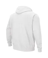 Men's Colosseum White UConn Huskies Arch and Logo 3.0 Pullover Hoodie