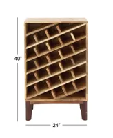 Modern Mango Wood Wine Storage