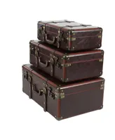 Leather Retro Trunk, Set of 3