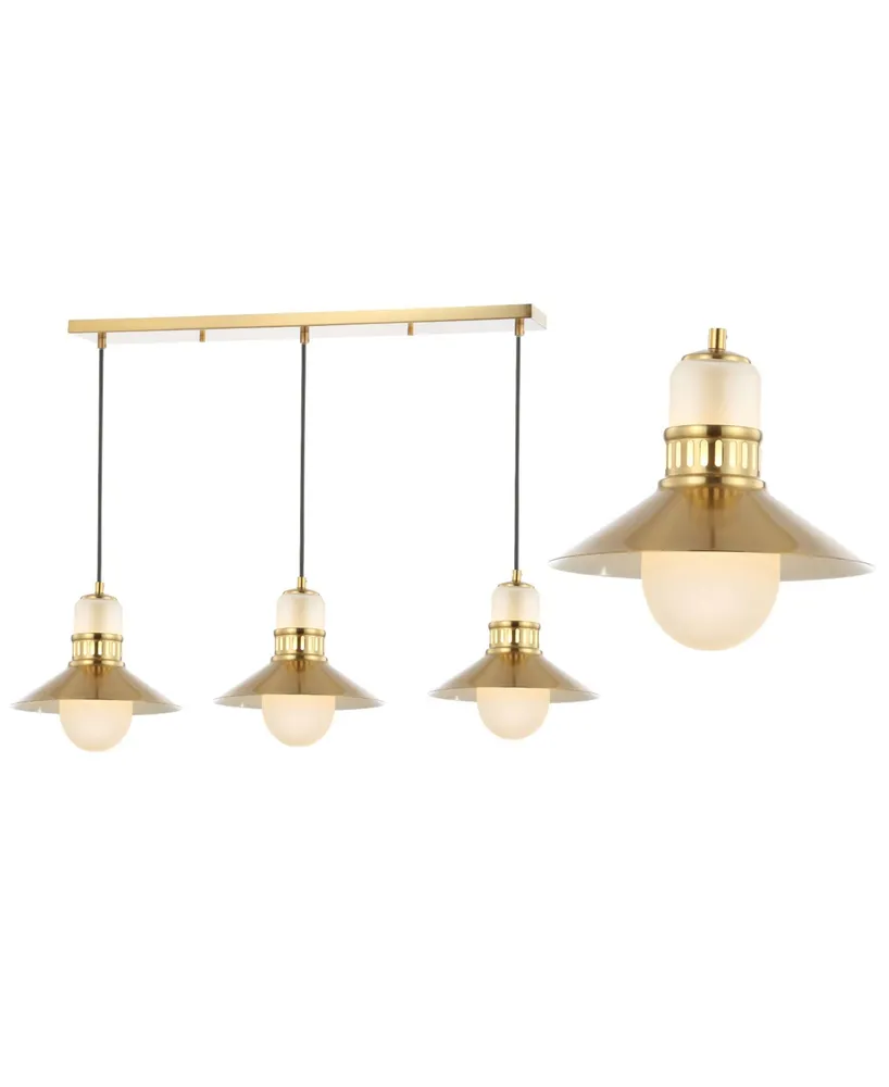 Colin 3-Light Adjustable Retro Hurricane Triple Linear Led Pendant - Gold