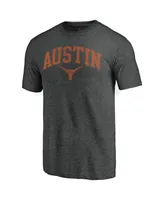 Men's Heathered Charcoal Texas Longhorns College Town Tri-Blend T-shirt