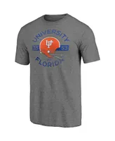 Men's Heathered Gray Florida Gators Throwback Helmet Tri-Blend T-shirt