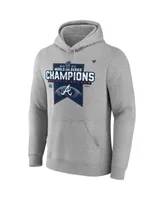 Men's Heathered Gray Atlanta Braves 2021 World Series Champions Locker Room Pullover Hoodie