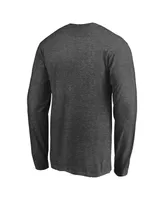 Men's Heathered Charcoal Los Angeles Rams Big and Tall Primary Logo Long Sleeve T-shirt