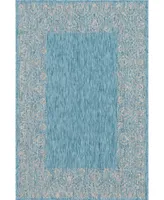 Bayshore Home Outdoor Pashio Border Ii Floral 7' x 10' Area Rug