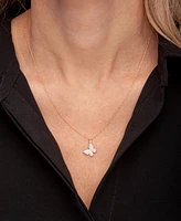 Wrapped Diamond Butterfly Pendant Necklace (1/6 ct. t.w.) 14k Gold (Also Available Black Diamond)