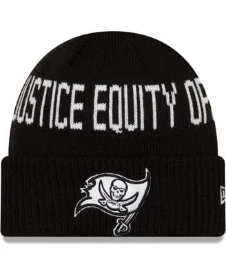 Men's New Era Black Tampa Bay Buccaneers Team Social Justice Cuffed Knit Hat
