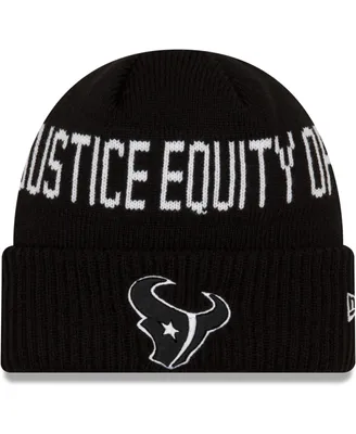 Men's New Era Black Houston Texans Team Social Justice Cuffed Knit Hat