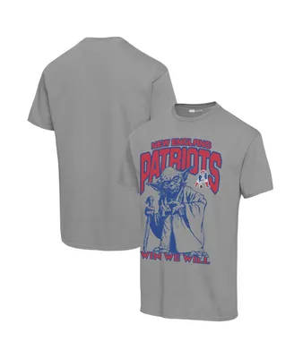 Men's and Women's Junk Food Graphite New England Patriots Disney Star Wars Yoda Win We Will T-shirt