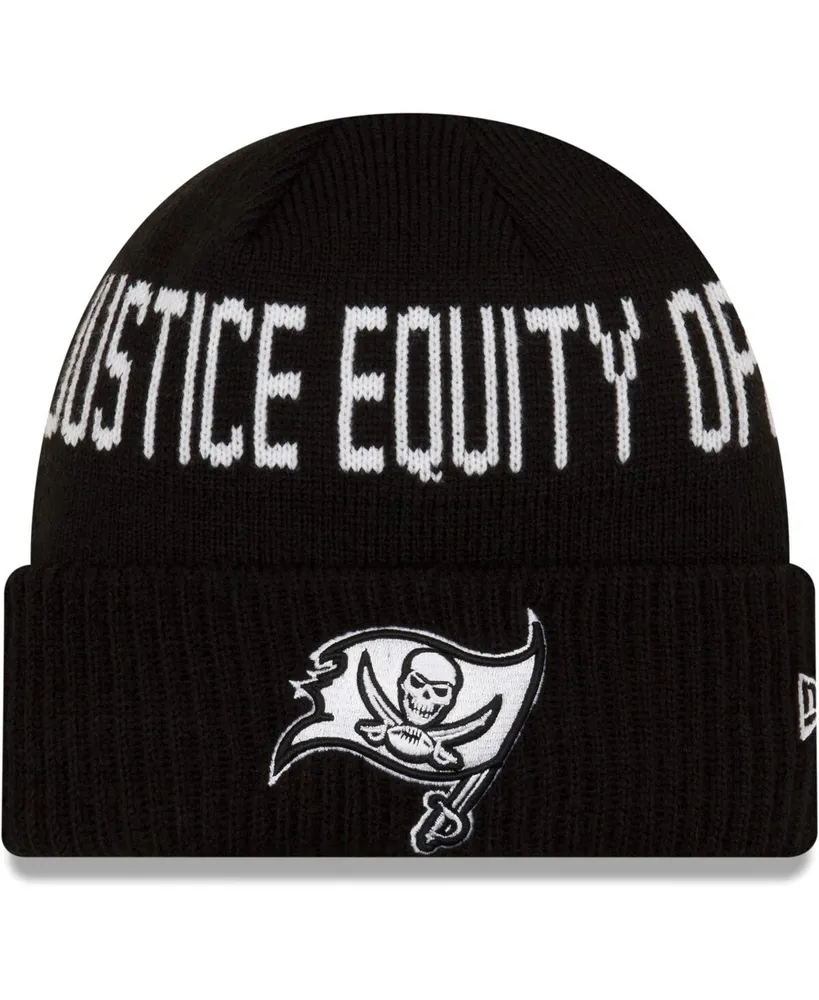 Men's New Era Black Tampa Bay Buccaneers Team Social Justice Cuffed Knit Hat