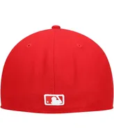 Men's New Era Red York Yankees Logo White 59FIFTY Fitted Hat