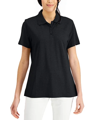 Karen Scott Cotton Short Sleeve Polo Shirt, Created for Macy's