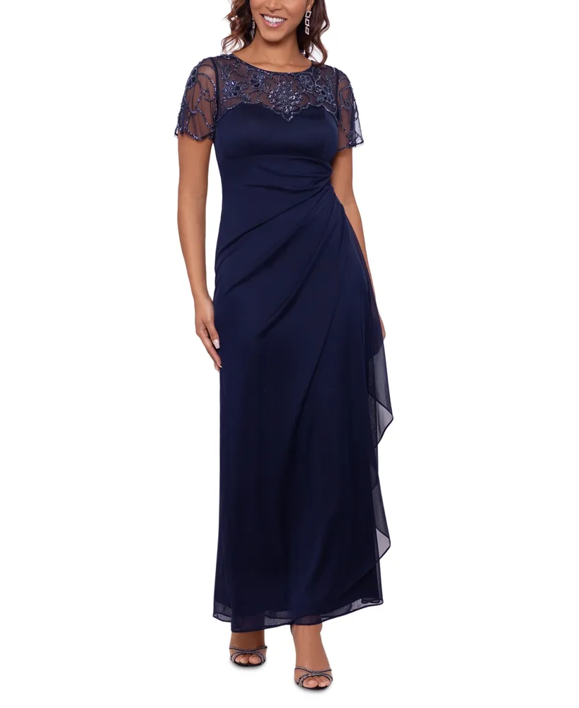 Xscape Petite Embellished Ruched Gown
