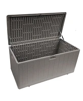 Plastic Development Group 105-Gallon Resin Outdoor Storage Patio Deck Box, Gray