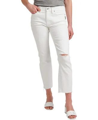 Silver Jeans Co. Women's Most Wanted Mid Rise Straight Crop Pants