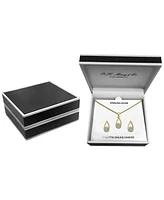 2-Pc. Set Diamond Teardrop Pendant Necklace & Matching Stud Earrings (1/6 ct. t.w.) Sterling Silver or 14k Gold-Plated