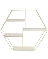 Honey Can Do Four-Tier Hexagonal Decorative Metal Wall Shelf