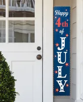 Glitzhome Lighted Wooden Happy July 4th Porch Sign, 42.5"