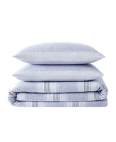 London Fog Stripe Flannel 2-Pc. Duvet Cover Set, Twin Xl