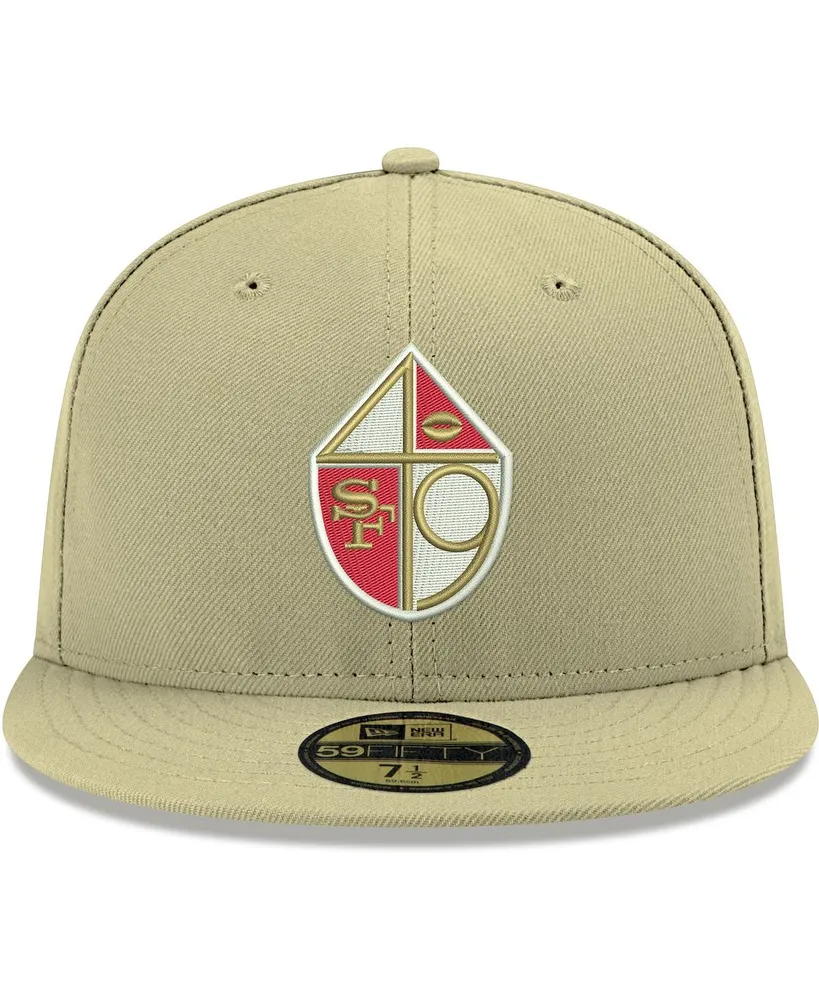 Men's New Era Gold San Francisco 49ers Omaha Throwback 59FIFTY Fitted Hat