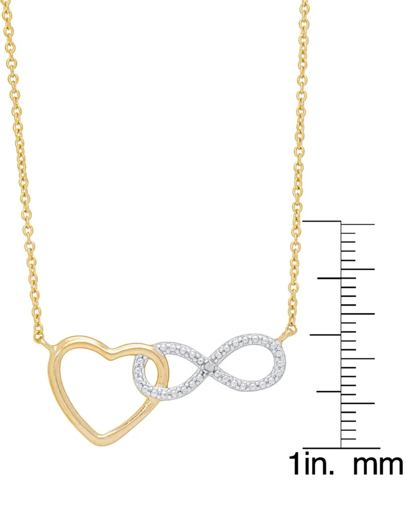Macy's Women's Diamond Accent Heart and Infinity Necklace