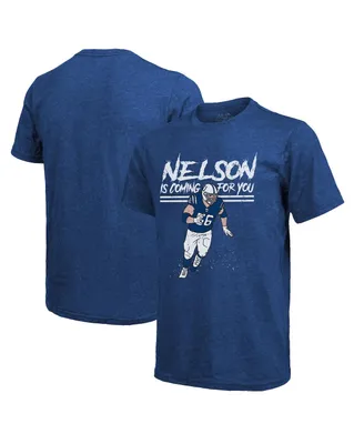 Men's Majestic Threads Quenton Nelson Royal Indianapolis Colts Tri-Blend Player T-shirt