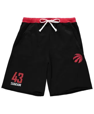 Men's Pascal Siakam Black, Red Toronto Raptors Big and Tall French Terry Name Number Shorts