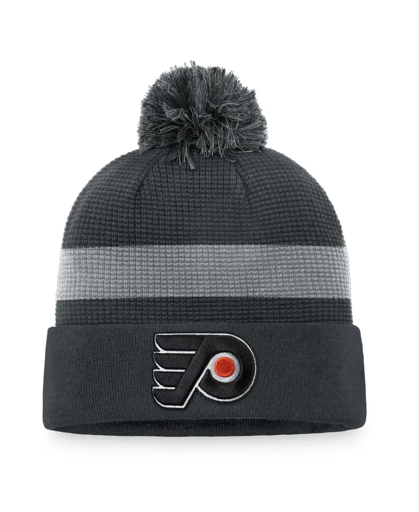 Men's Fanatics Charcoal Philadelphia Flyers Authentic Pro Home Ice Cuffed Knit Hat with Pom