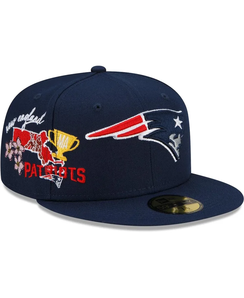 Men's New Era Navy New England Patriots City Cluster 59FIFTY Fitted Hat