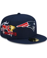 Men's New Era Navy New England Patriots City Cluster 59FIFTY Fitted Hat