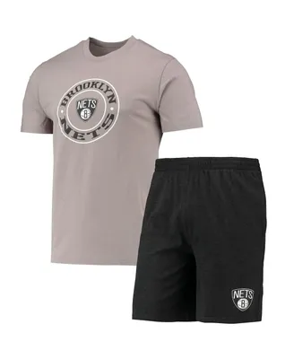 Men's Concepts Sport Black, Gray Brooklyn Nets T-shirt and Shorts Sleep Set