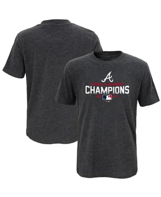 Big Boys Fanatics Charcoal Atlanta Braves 2021 World Series Champions T-shirt