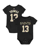 Infant Boys and Girls Michael Thomas Black New Orleans Saints Mainliner Name Number Bodysuit