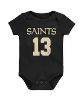 Infant Boys and Girls Michael Thomas Black New Orleans Saints Mainliner Name Number Bodysuit