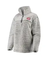 Women's G-iii 4Her by Carl Banks Gray Montreal Canadiens Sherpa Quarter-Zip Pullover Jacket