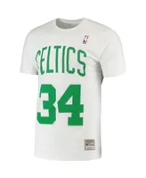 Men's Mitchell & Ness Paul Pierce White Boston Celtics Hardwood Classics Stitch Name and Number T-shirt