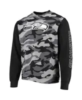 Men's Foco Black Seattle Seahawks Camo Long Sleeve T-shirt