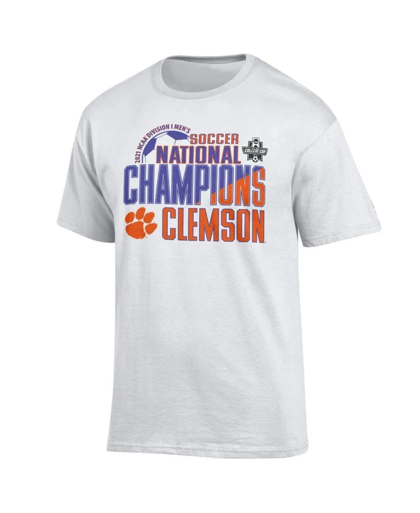 Men's Champion White Clemson Tigers 2021 Ncaa Soccer National Champions T-shirt