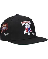 Men's Mitchell & Ness Black Philadelphia 76ers Hardwood Classics Timeline Fitted Hat