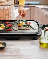 Ovente Electric Griddle, Temperature Probe and Control Knob, Indicator Light and Drip Tray