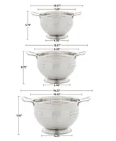 Ovente 3 Pieces Colander Set - Silver