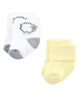 Hudson Baby Baby Boys Hudson Unisex Cotton Rich Newborn and Terry Socks, Farm 12-Pack