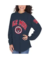 Women's Navy Ole Miss Rebels Edith Long Sleeve T-shirt