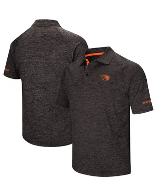 Men's Colosseum Black Oregon State Beavers Down Swing Polo Shirt