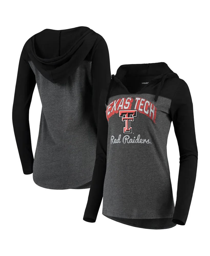 Women's Under Armour Red Texas Tech Red Raiders Gameday Mesh Performance  Raglan Hooded Long Sleeve T-Shirt