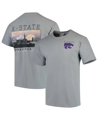 Men's Gray Kansas State Wildcats Team Comfort Colors Campus Scenery T-shirt