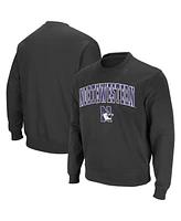 Colosseum Men's Northwestern Wildcats Arch & Logo Crew Neck Sweatshirt