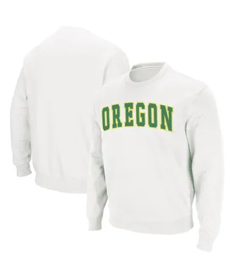 Men's Colosseum White Oregon Ducks Arch Logo Sweatshirt