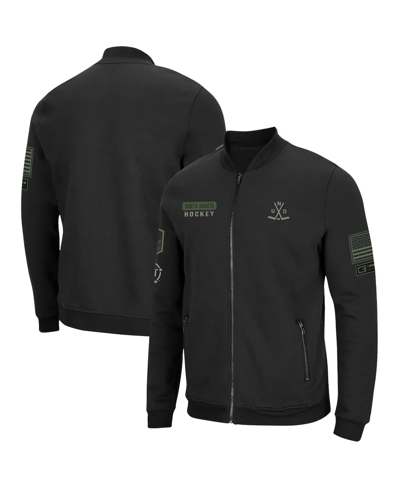 Men's Colosseum Black North Dakota Oht Military-Inspired Appreciation High-Speed Bomber Full-Zip Jacket