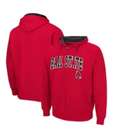 Men's Colosseum Cardinal Ball State Cardinals Arch & Logo 3.0 Full-Zip Hoodie